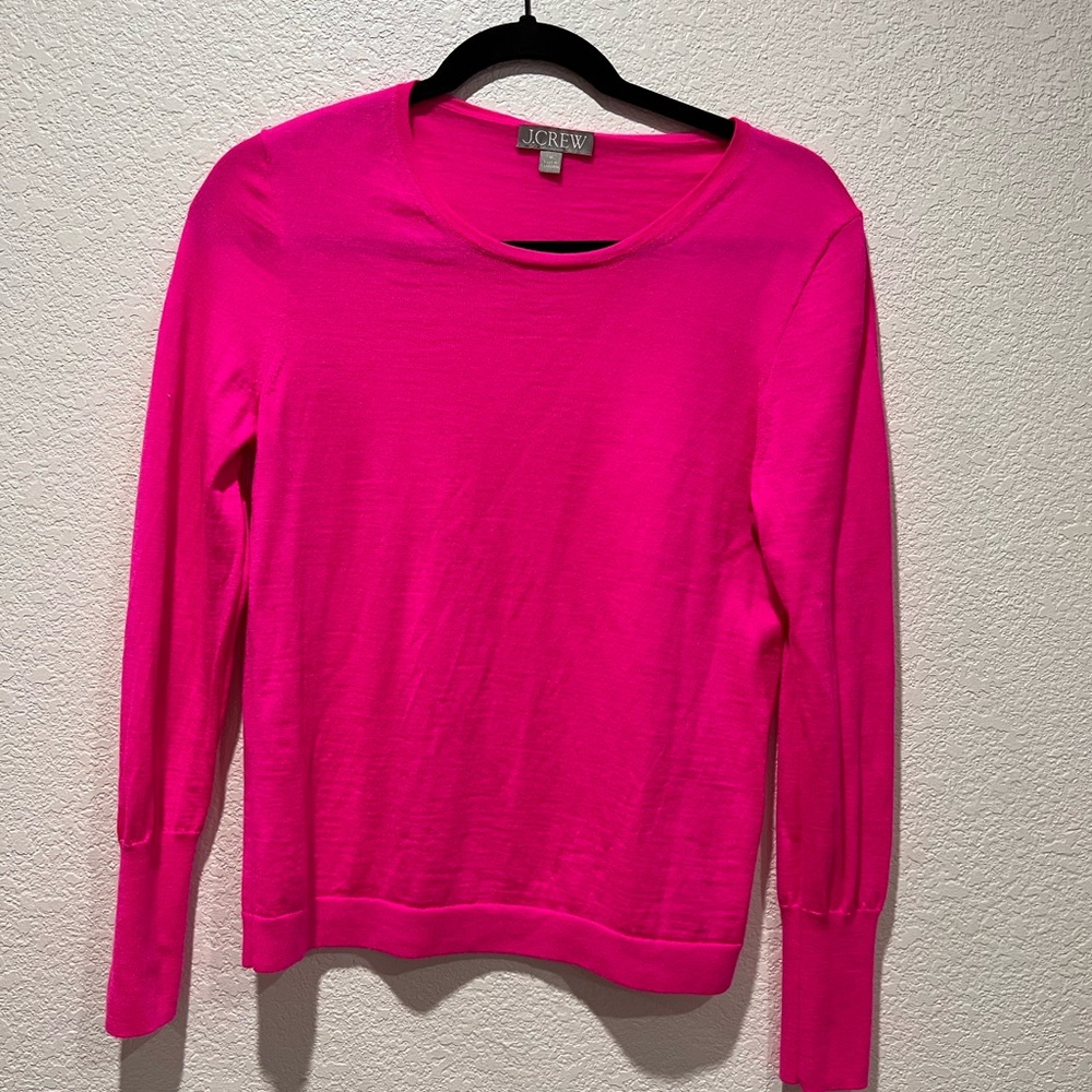 J. Crew Vibrant Pink Crewneck Sweater
